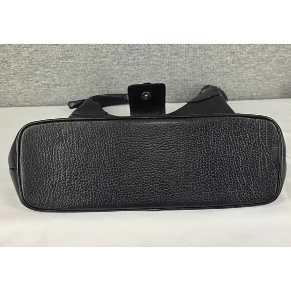 BRIGHTON WOMEN'S BLACK DANIA LEATHER HANDBAG HEART CHARM FLAP CLOSURE 14X11X5 - Picture 6 of 15